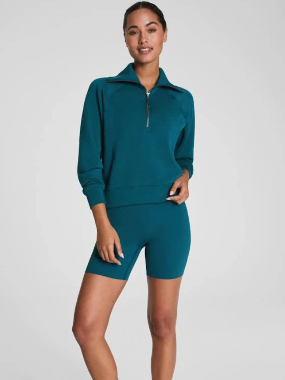 Spanx Air Essentials High Neck Half Zip Sweatshirt L - Picture 2 of 15